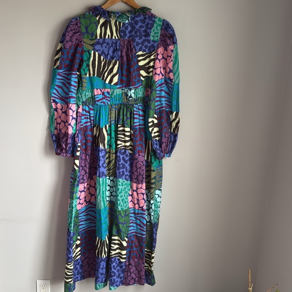 Geisha Designs for Anthropologie Long-Sleeve Printed Maxi Dress Large - Picture 4 of 15